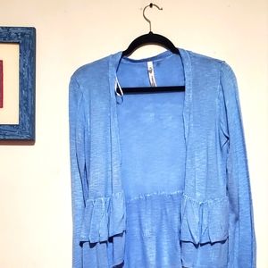 Sky Blue NY Collection Ruffled Shrug